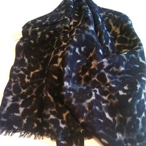 Isaac Mizrahi Live Animal Print Scarf /w Eyelash Trim- NWT